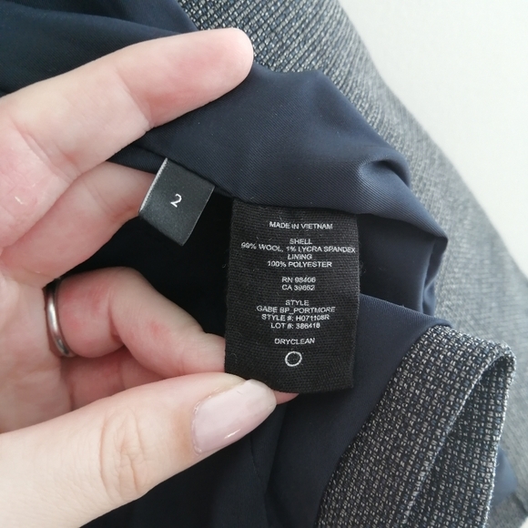 Theory Gabe Portmore Wool Single Button Blazer Speckled Grey 3 Pockets 2 - Picture 15 of 17